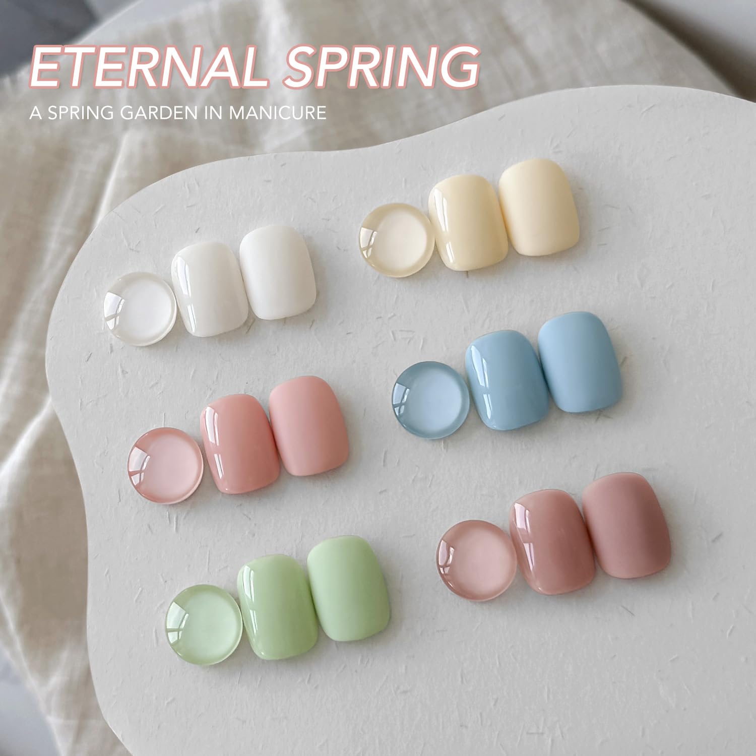 GAOY Pastel Spring Gel Nail Polish Set – 6 Colors (Blue, Green, Pink) – Soak-Off UV Gel for DIY Manicures at Home