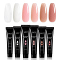 GAOY Poly Gel Set – 6 Nude Pink Builder Gels for Nail Extensions | Beginner to Pro DIY