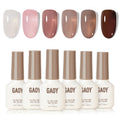 GAOY Rose Brown Jelly Gel Nail Polish Kit – 6 Milky Jelly Colors for At-Home Manicure