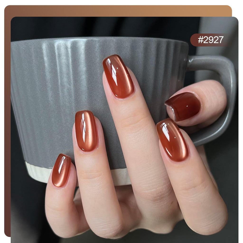 GAOY Silk Glitter Cat Eye Gel Polish Set with Magnet — 6 Colors for Home Manicure