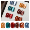 GAOY Silk Glitter Cat Eye Gel Polish Set with Magnet — 6 Colors for Home Manicure