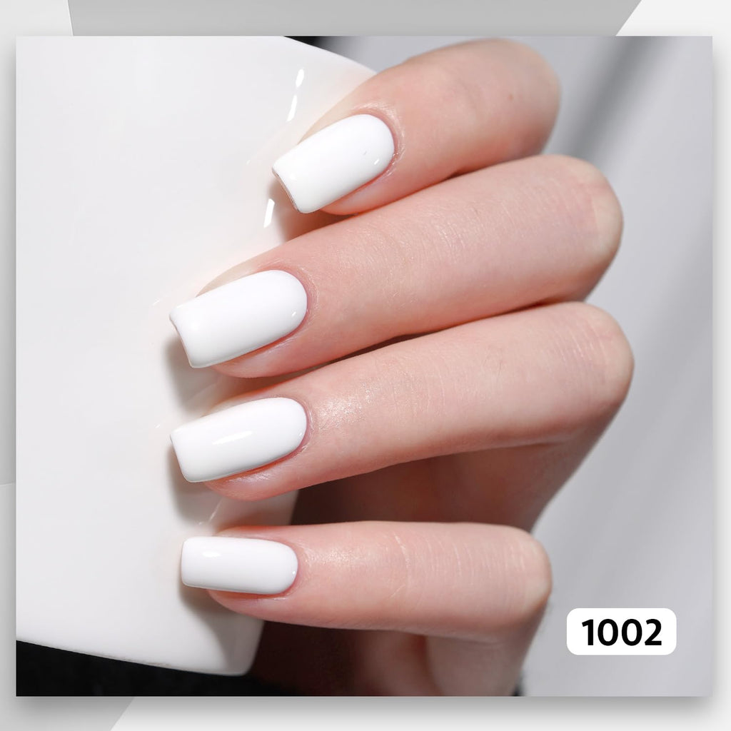 GAOY White Red Black Gel Nail Polish Set – 6 Colors, Soak-Off UV Cure Kit for Home & Salon