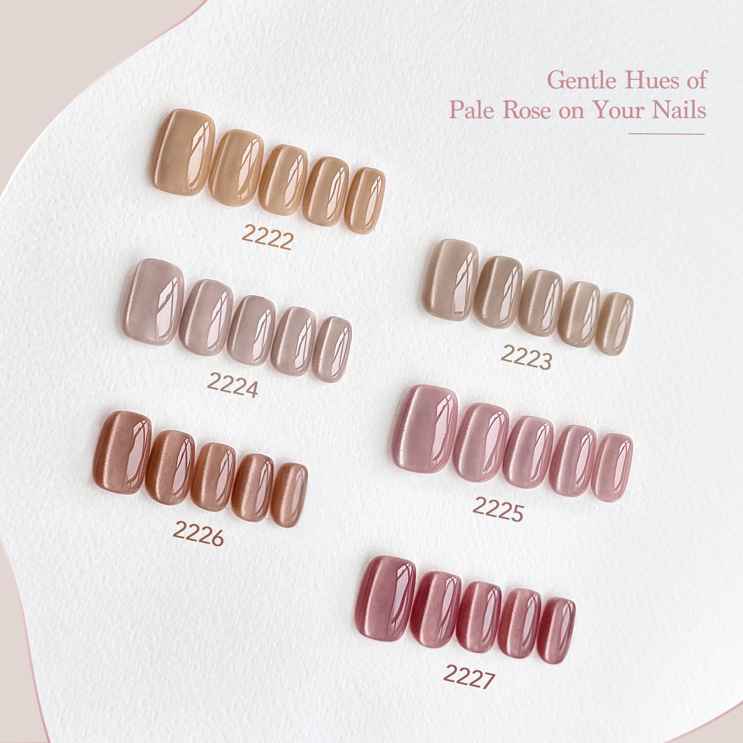 GAOY Jelly Pink Silver Cat Eye Gel Nail Polish Set with Magnet — Holographic Glitter Cat Eye at Home