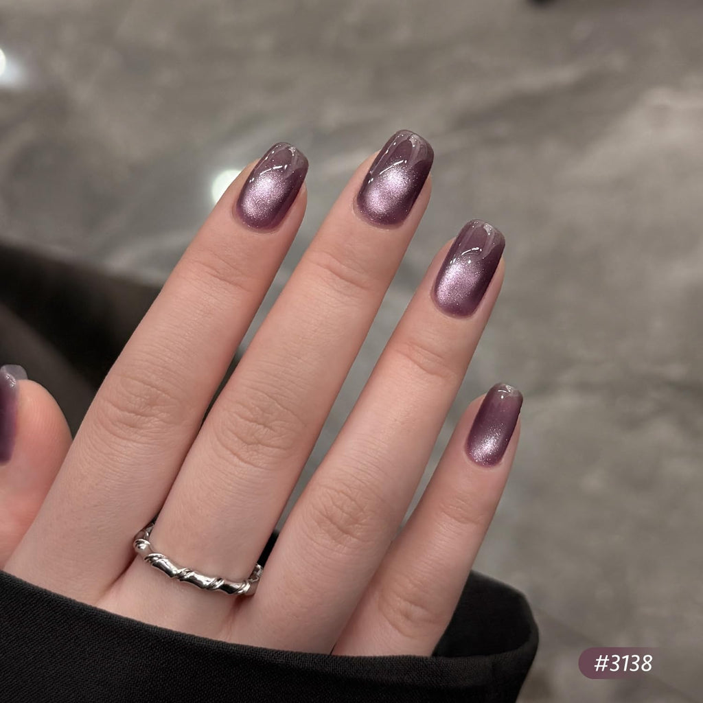 GAOY Purple Cat Eye Gel Polish Kit with Magnet – 6 Glitter Holographic Colors for DIY Manicure