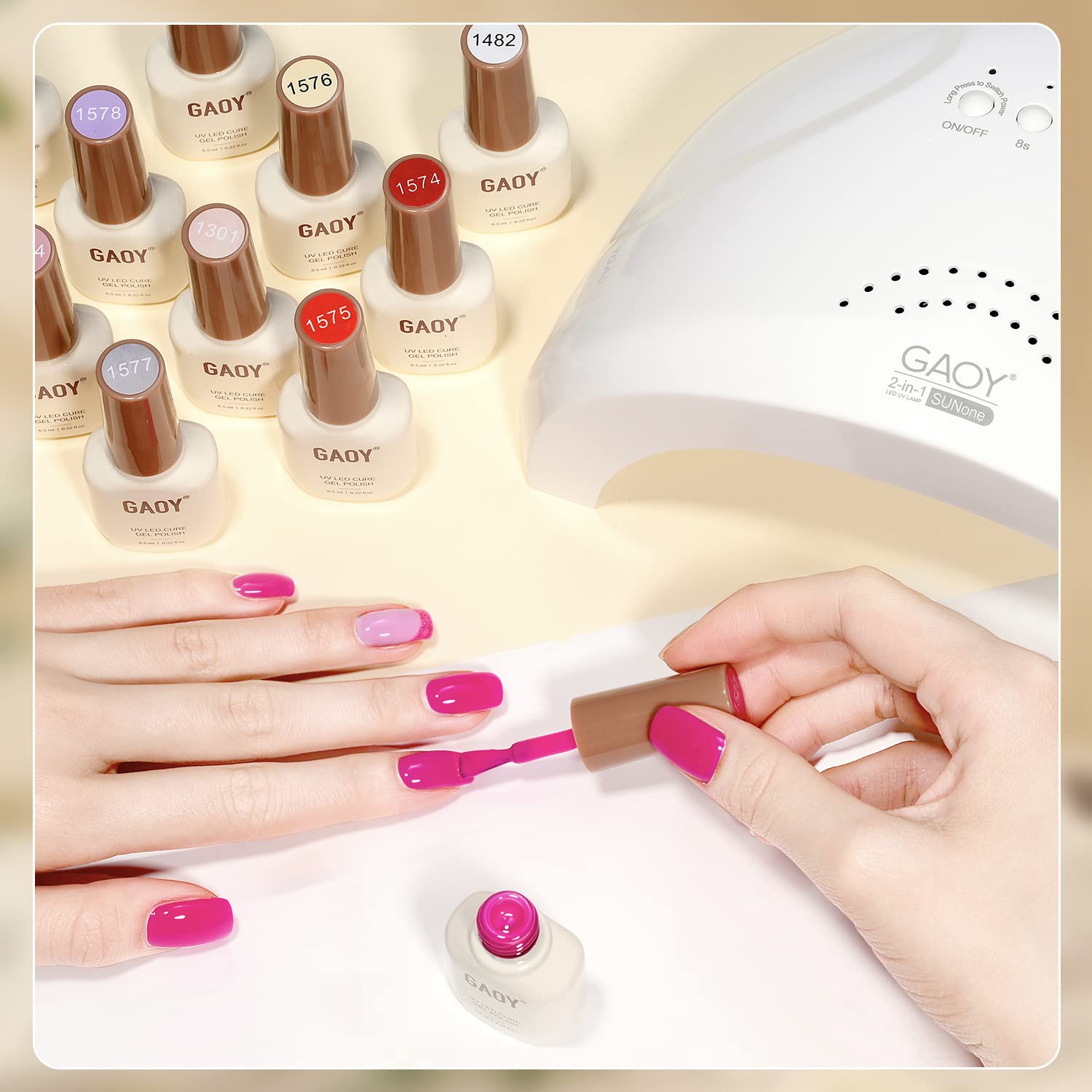 GAOY 39-Color Gel Nail Polish Kit with Glossy & Matte Top Coats – All Seasons