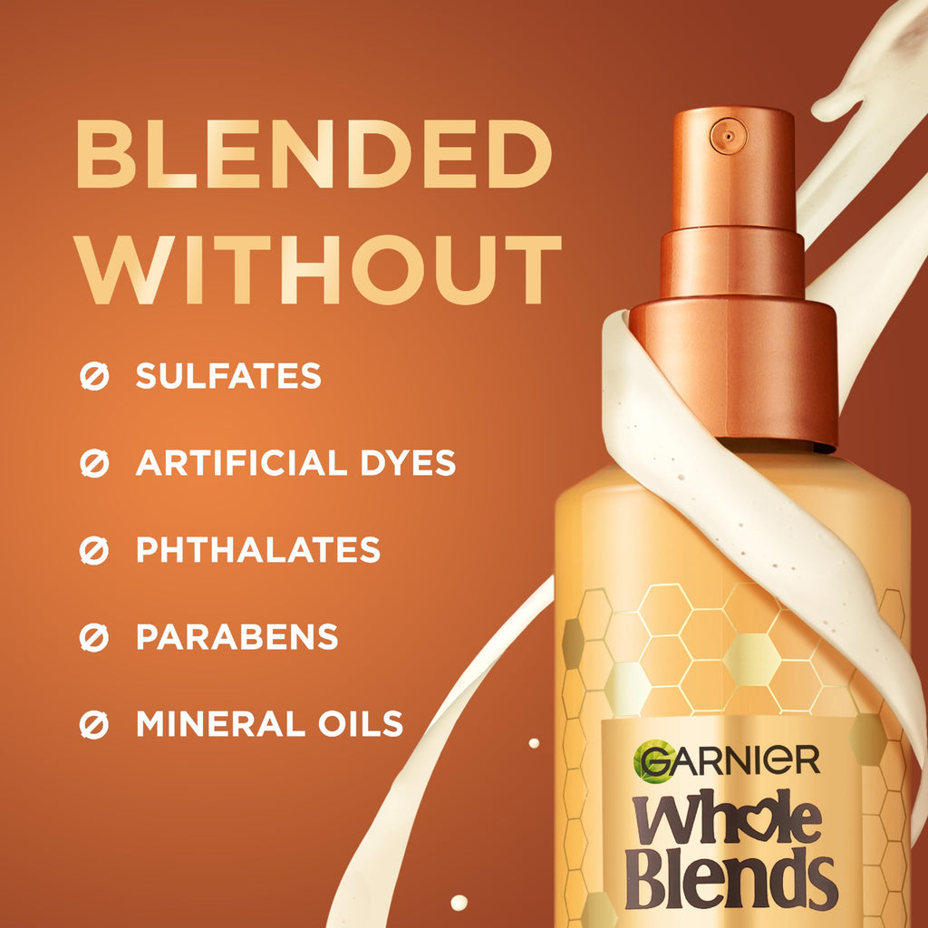 Garnier Whole Blends Hair Honey Milk Heat Protectant Spray – Up to 100Hrs Frizz Control (2 x 8.5 oz)