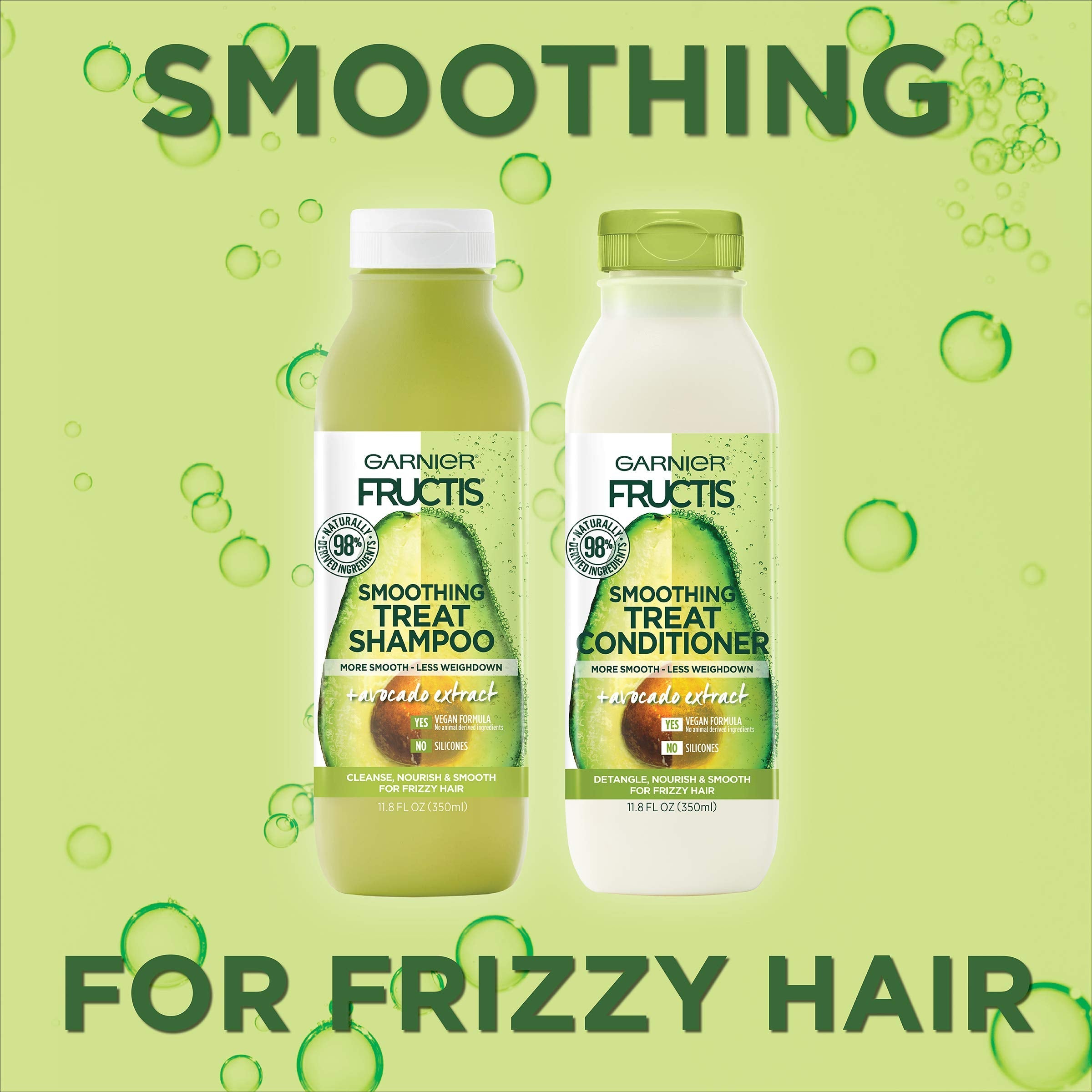 Garnier Fructis Smoothing Treat Conditioner with Avocado — 98% Naturally Derived, 11.8 fl oz