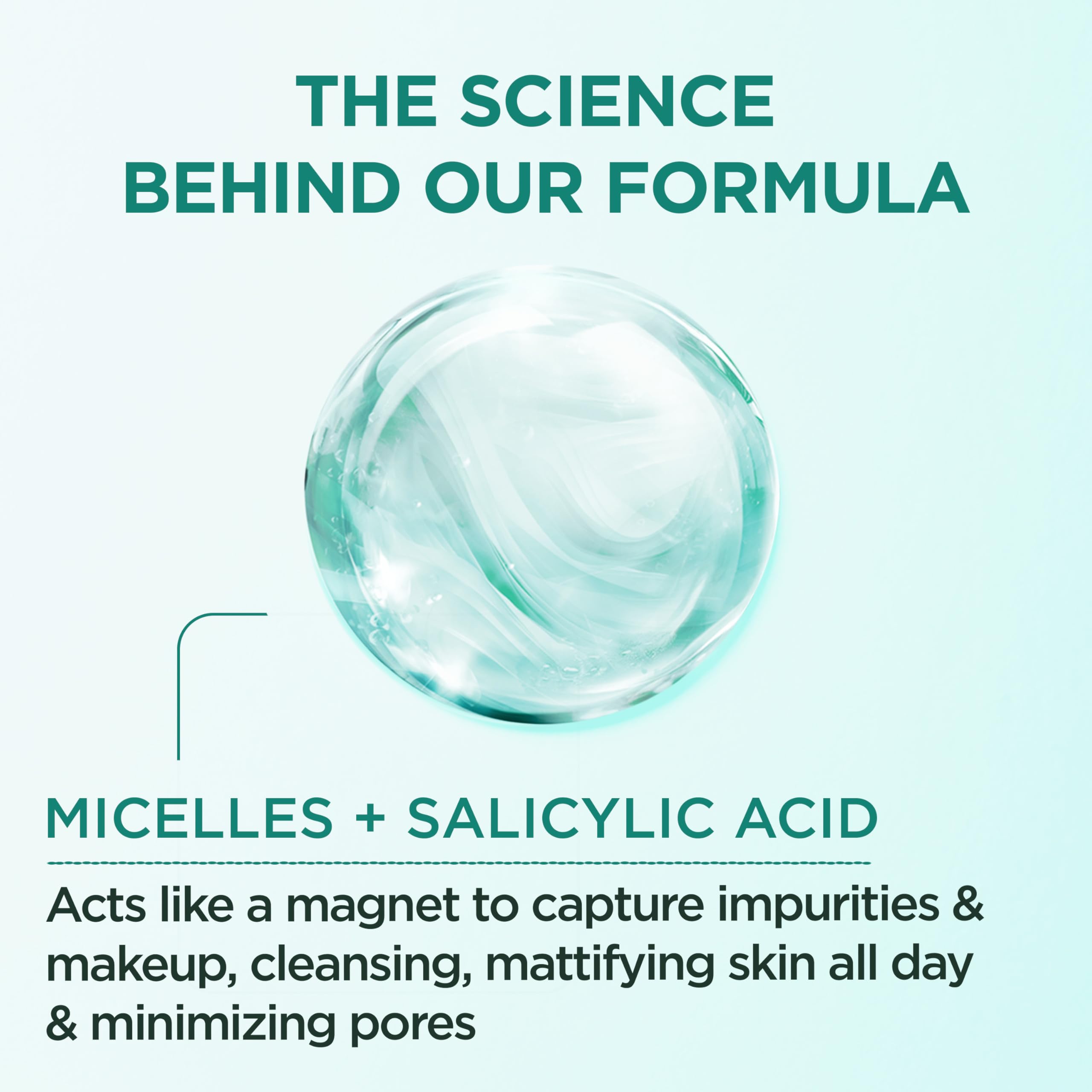 Garnier Micellar Water with Salicylic Acid – All-in-1 Mattifying Cleanser & Makeup Remover (Pack of 2)
