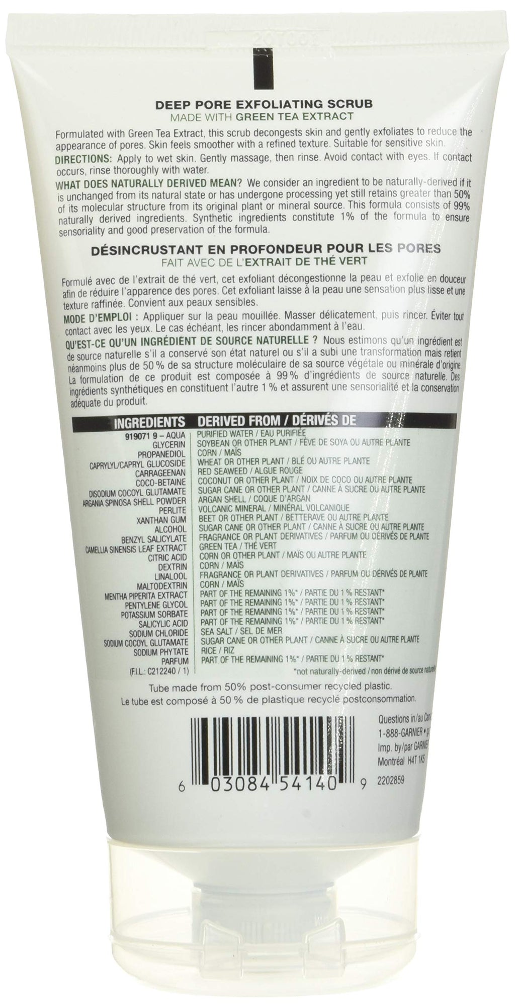 Garnier SkinActive Exfoliating Scrub with Green Tea for Oily Skin – 5 fl oz