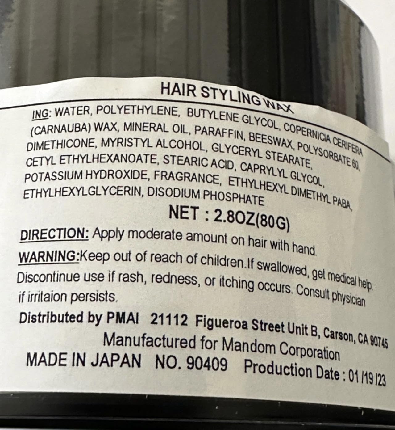 Gatsby Mandom Styling Ultra Hard Type Wax – 2.8oz (80g) Strong Hold Hair Wax