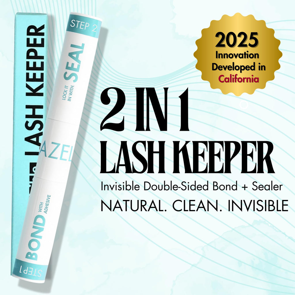 Gazelle 2in1 Lash Keeper: Clear Lash Glue & Sealer, 7–10 Day Hold, 360° Brush