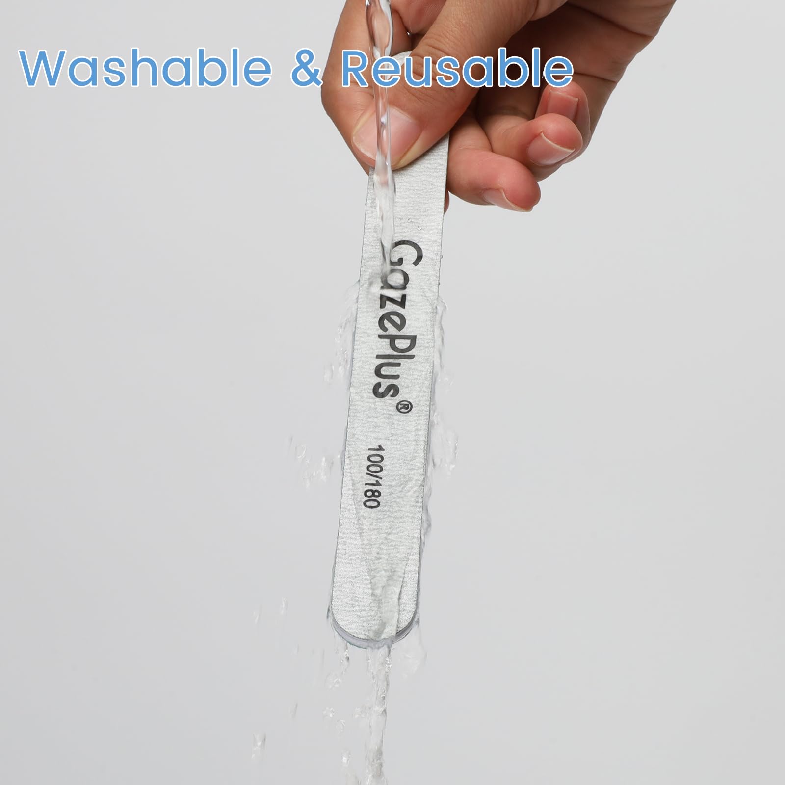 GAZEPPLUS Nail Files 50-Pack 7-Inch Long, 100/180 Grit – Zebra | For Acrylic & Natural Nails