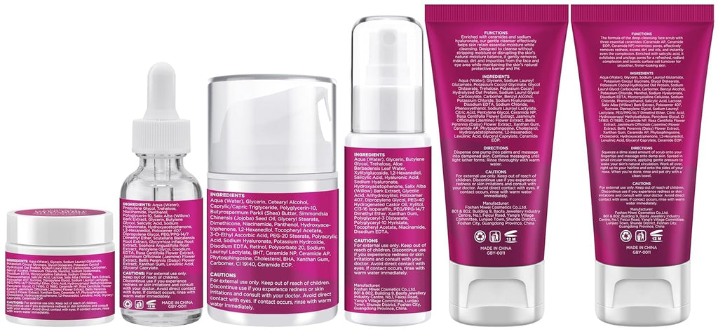 GEBEATY 6-Piece Skin Care Set for Teens & Women | Pore-Minimizing Glow