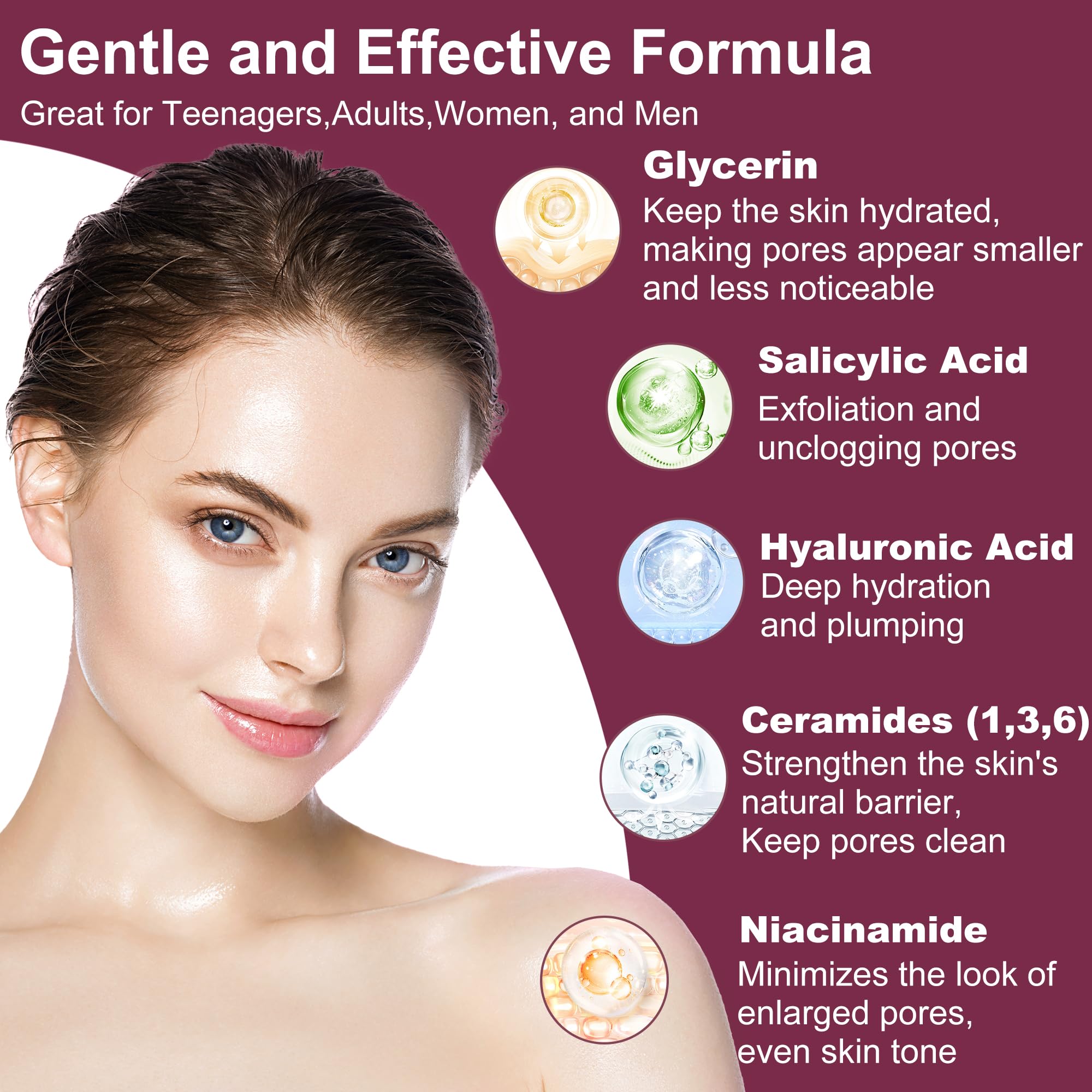 GEBEATY 6-Piece Skin Care Set for Teens & Women | Pore-Minimizing Glow