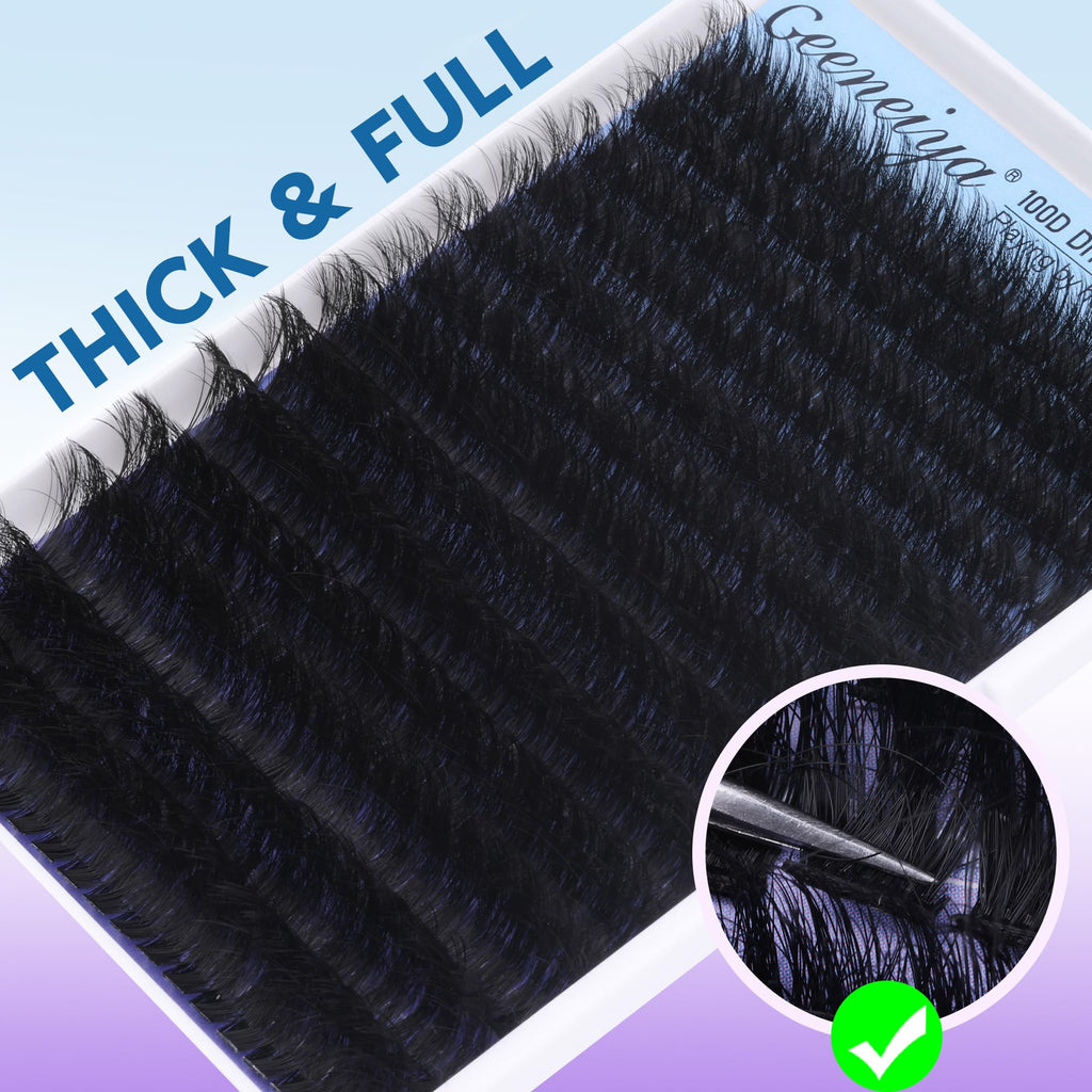 Geeneiya 100D Lash Extension Kit — 14-24mm Cluster Lashes, Bond & Seal, Beginner Friendly
