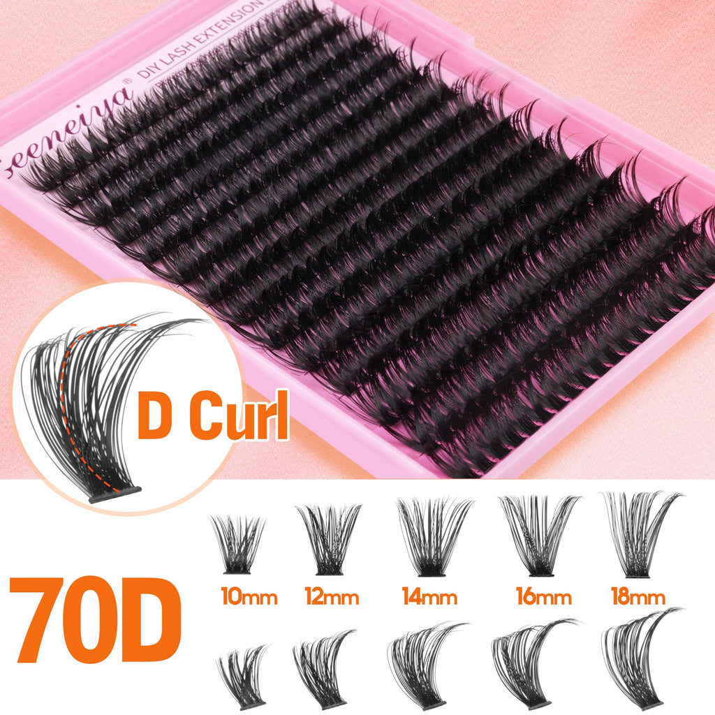 Geeneiya Full Lash Extension Kit 10-18MM Volume Lashes with Bond & Seal, Tweezers