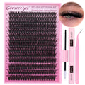 Geeneiya Full Lash Extension Kit 10-18MM Volume Lashes with Bond & Seal, Tweezers