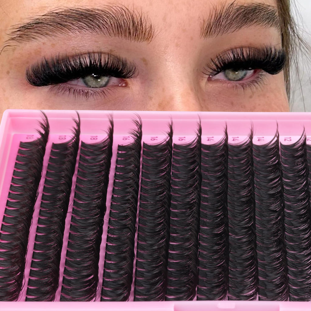 Geeneiya Full Lash Extension Kit 10-18MM Volume Lashes with Bond & Seal, Tweezers