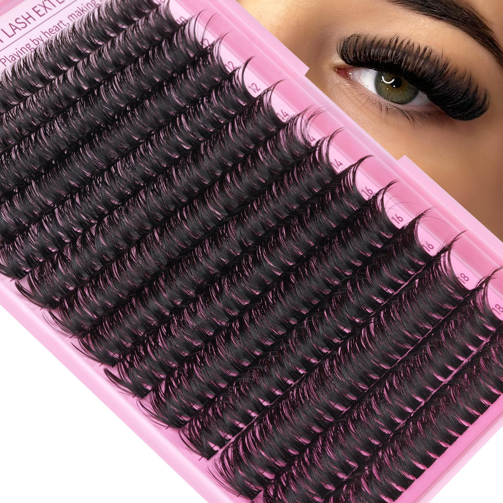 Geeneiya Full Lash Extension Kit 10-18MM Volume Lashes with Bond & Seal, Tweezers