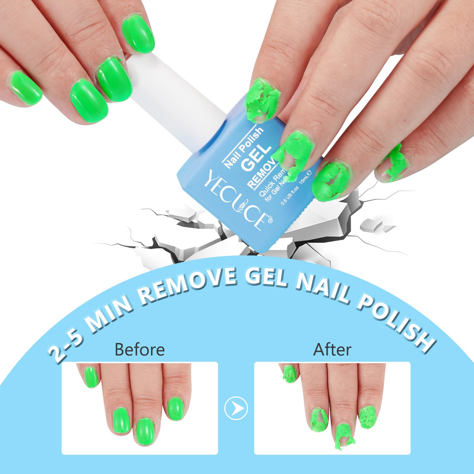 Gel Polish Remover 3-Pack — Quick & Easy Gel Nail Polish Removal in 3–5 Minutes at Home