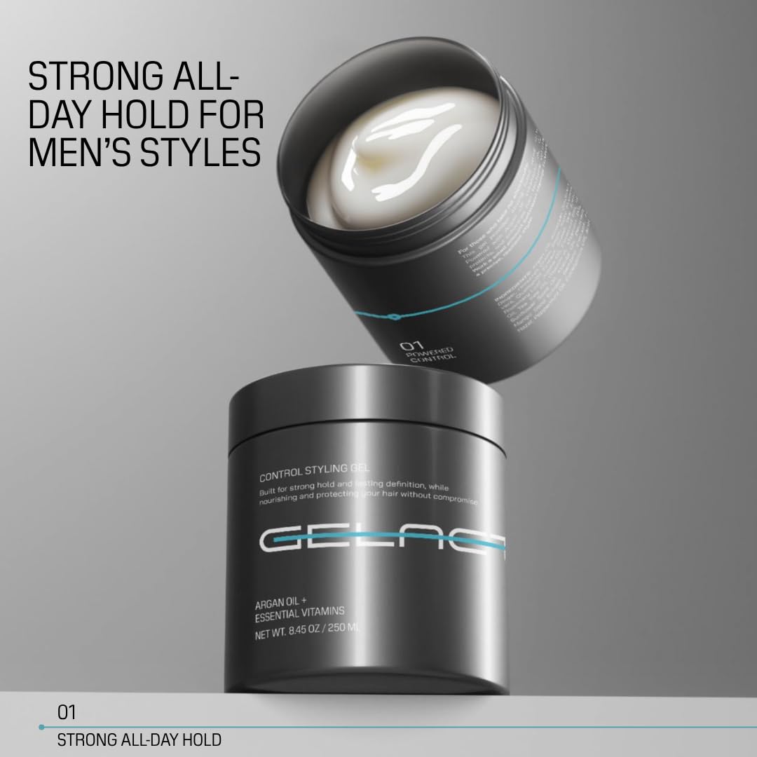 Gelactica Max Control Hair Gel for Men – Alcohol-Free, Strong Hold, Arctic Scent, 9 oz