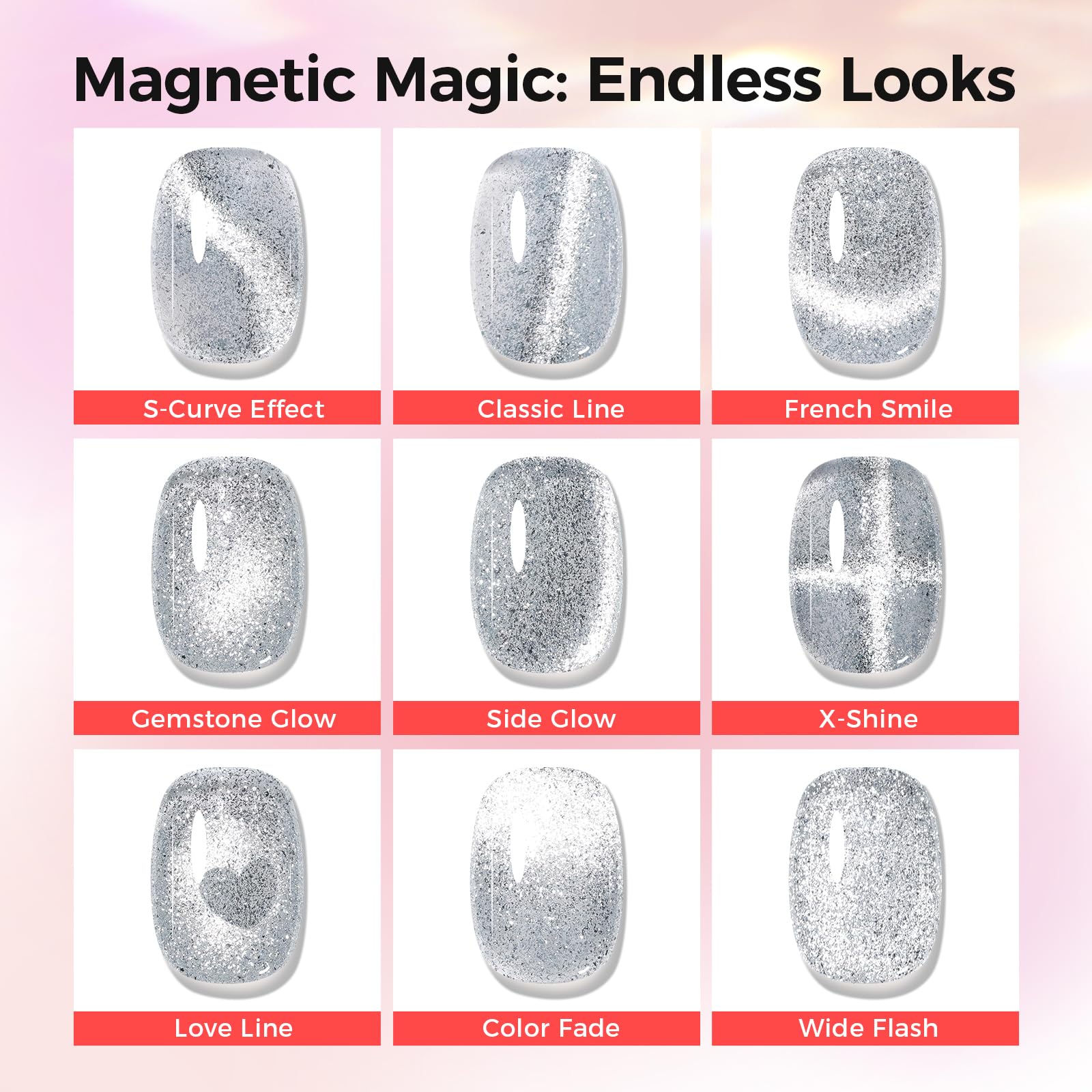 GELLAKTIK 5-in-1 Cat Eye Gel Polish 15ml – No Base/Top Coat Needed | Magnetic Nail Polish