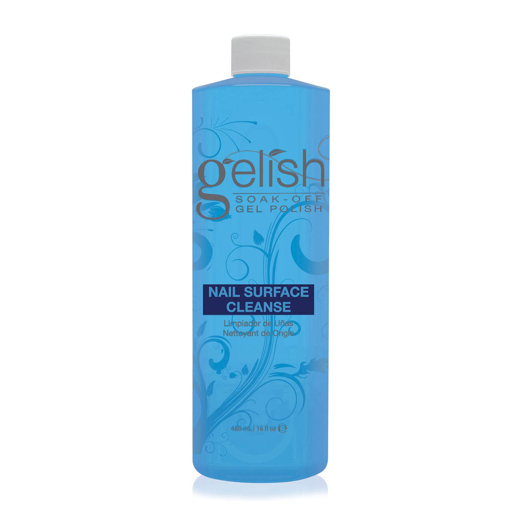 Gelish Nail Soak Off Surface Gel UV Top Coat Cleanser Bottle, 16 Oz (2 Pack)