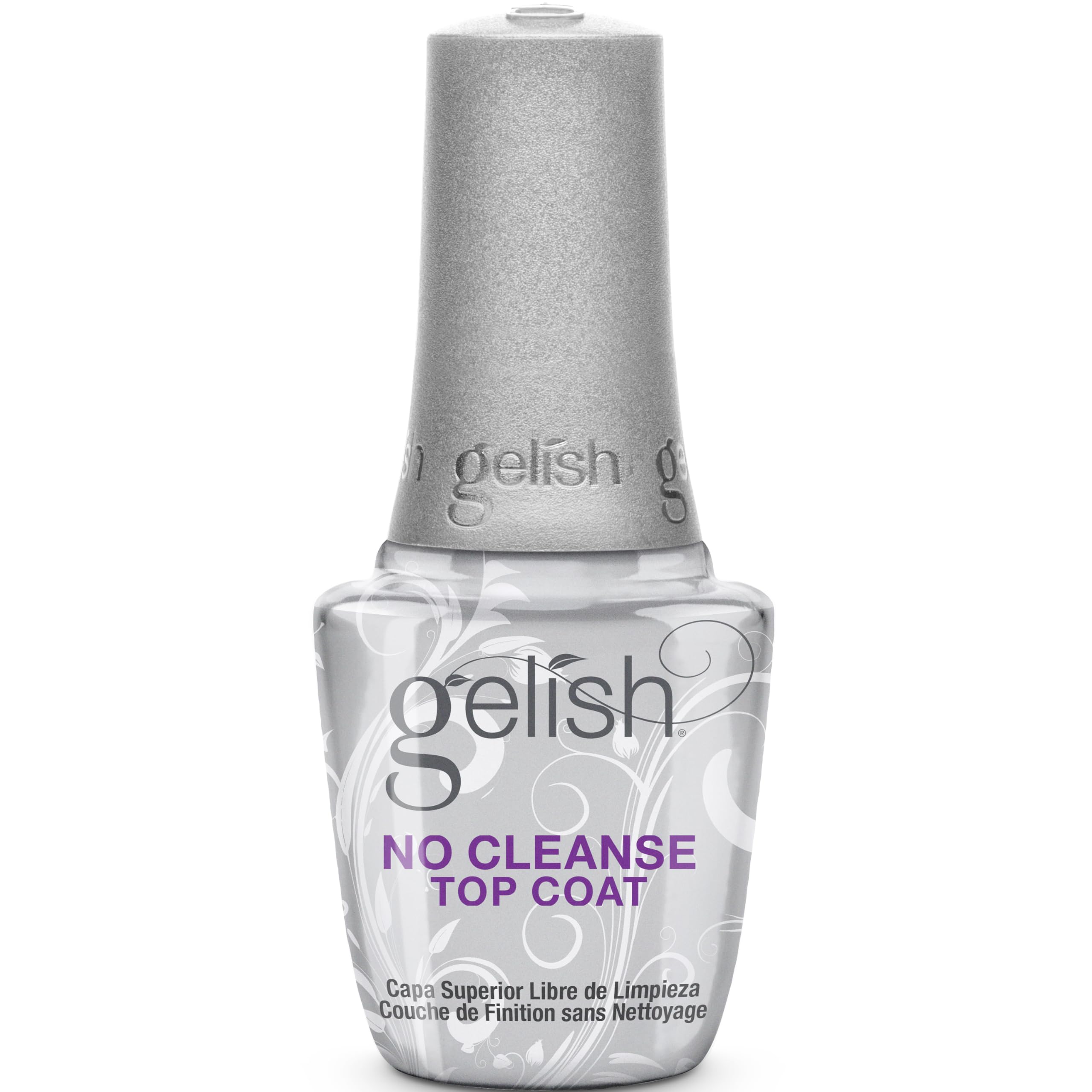 Gelish No-Cleanse Top Coat – No-Wipe High-Gloss Sealer, UV/LED Compatible, 21 Days Wear