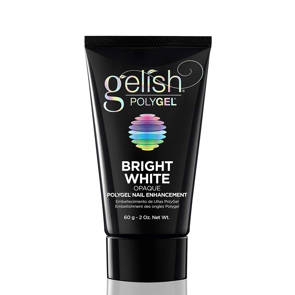 Gelish PolyGel Brand – Hybrid Nail Enhancement, Lighter, Stronger, Odor-Free, No Monomer, Fast Application – Bright White, 2 oz