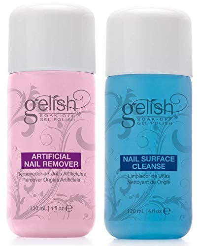 NEW Gelish Soak Off Gel Nail Polish Remover & Cleanser Bottles 120 mL (4 fl oz)
