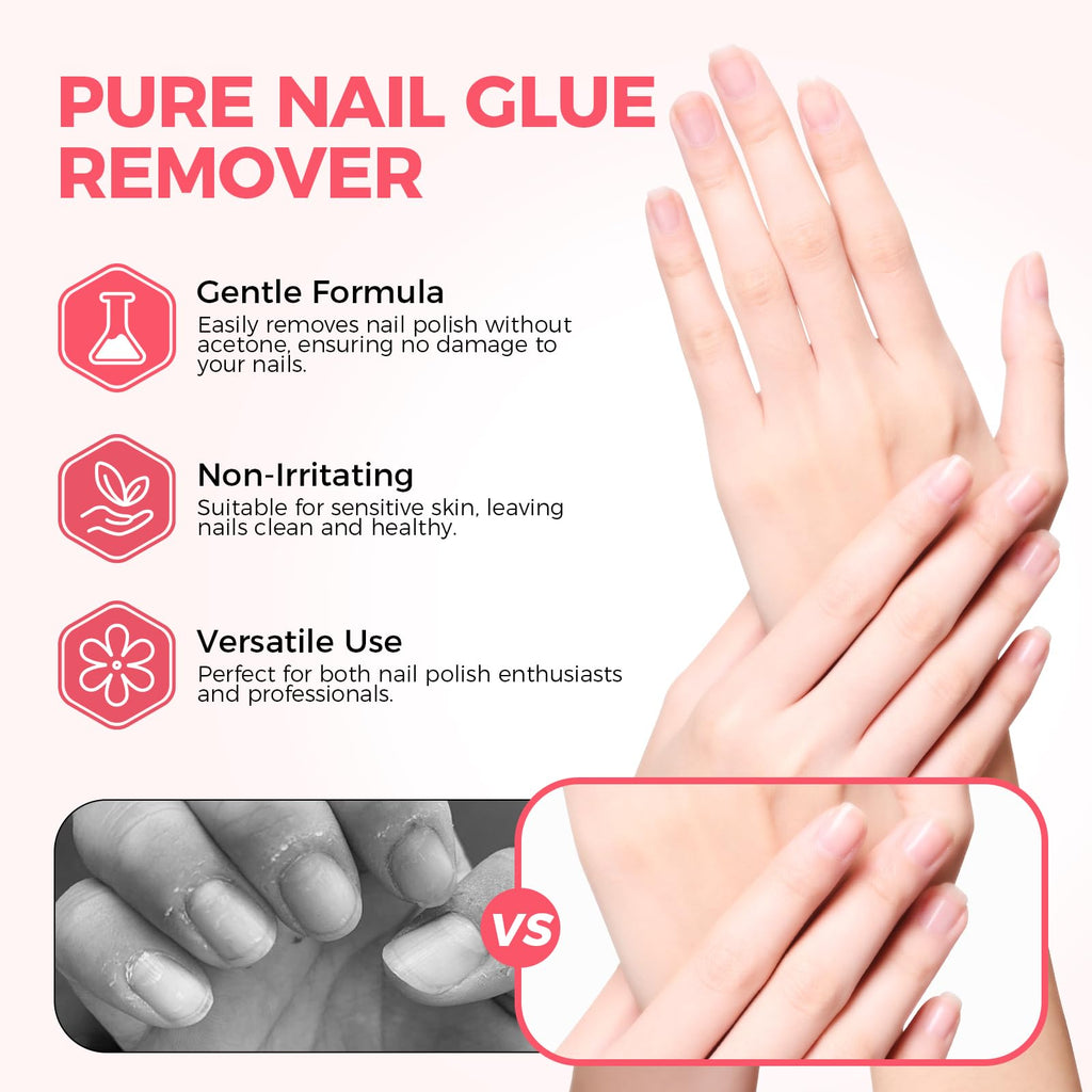 GELLAKTIK Nail Glue Remover with Pro Click & Remove Pen – 50ml, Acetone-Free