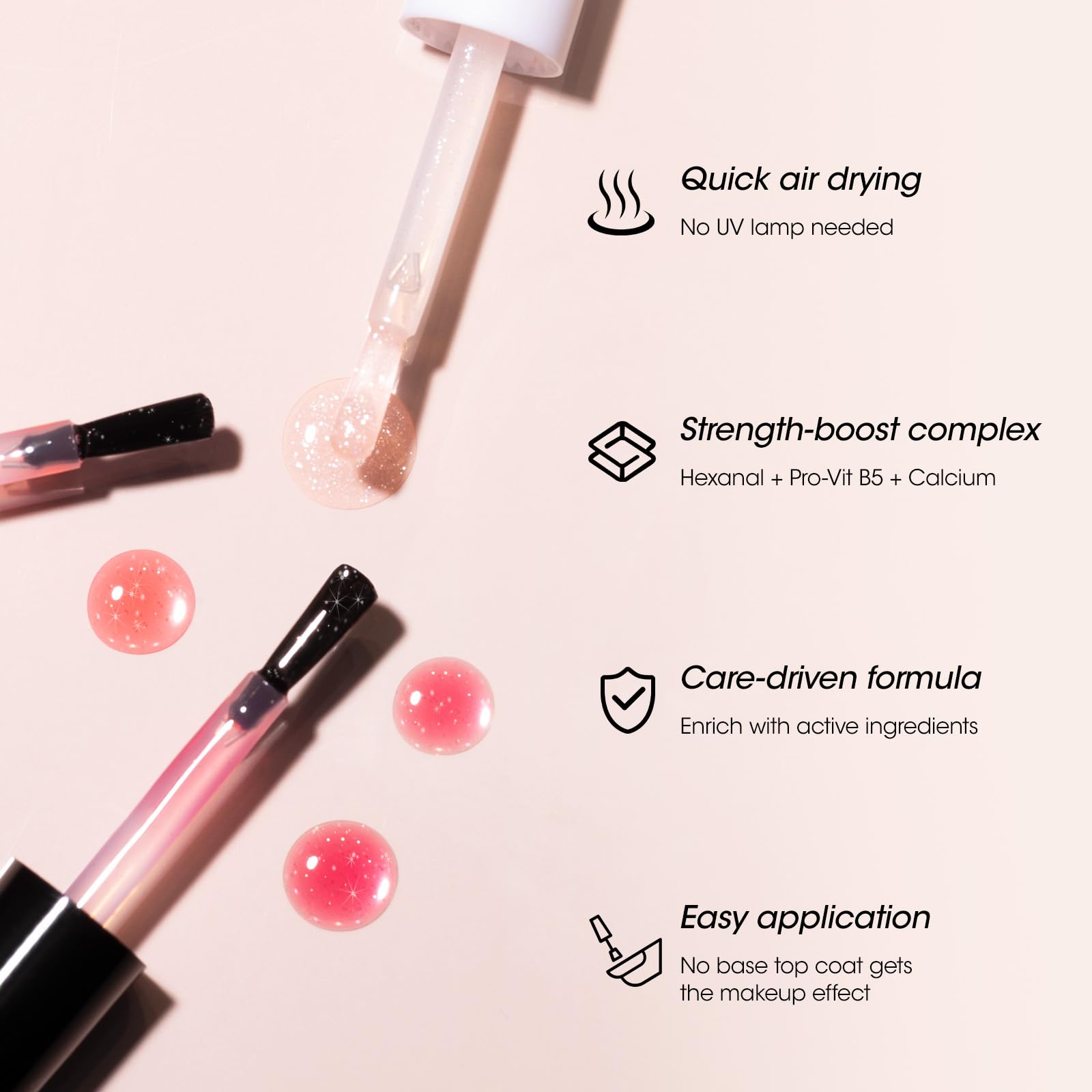 GELLEN Active Glow One Step Ridge Filler Nail Polish — Rose Mirror Shine