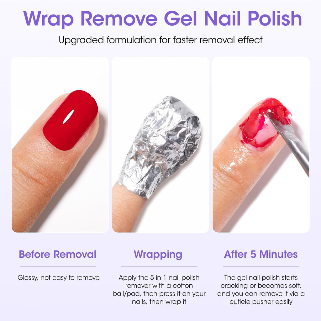 GELLEN 16 fl oz Non-Acetone Gel Nail Remover – 5-in-1 Pump Kit for Gel Polish, Glue, Glitter & Acrylic