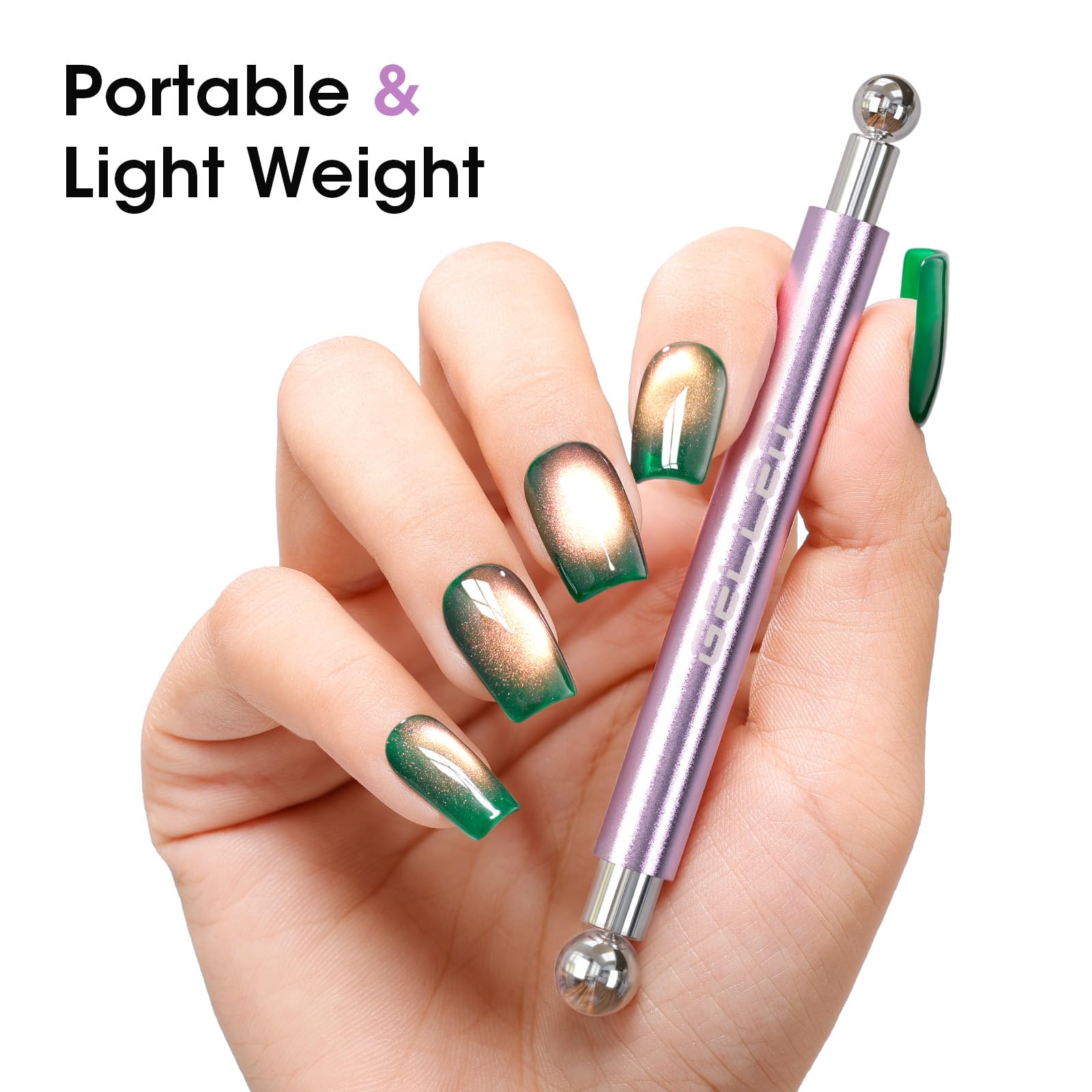 GELLEN Double-Ended Cat Eye Magnet Stick for Nail Art – Home & Salon Quality
