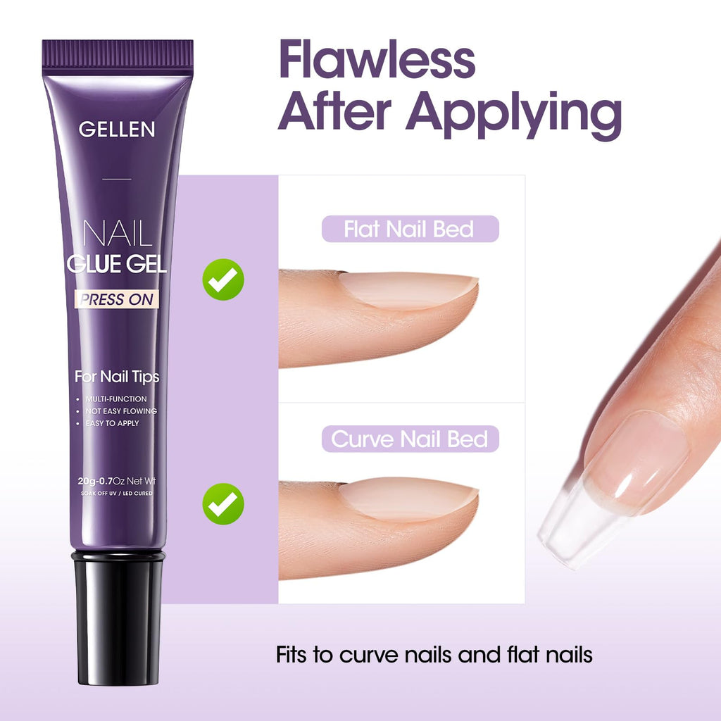 GELLEN Semi Solid UV Nail Glue Gel – Fast-Setting Bond for Press-On & Acrylic Nails