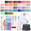 GELLEN 71-Piece Gel Nail Kit with 54W UV/LED Lamp — 32 Colors, Base & Top Coats, Home Salon Pro Set