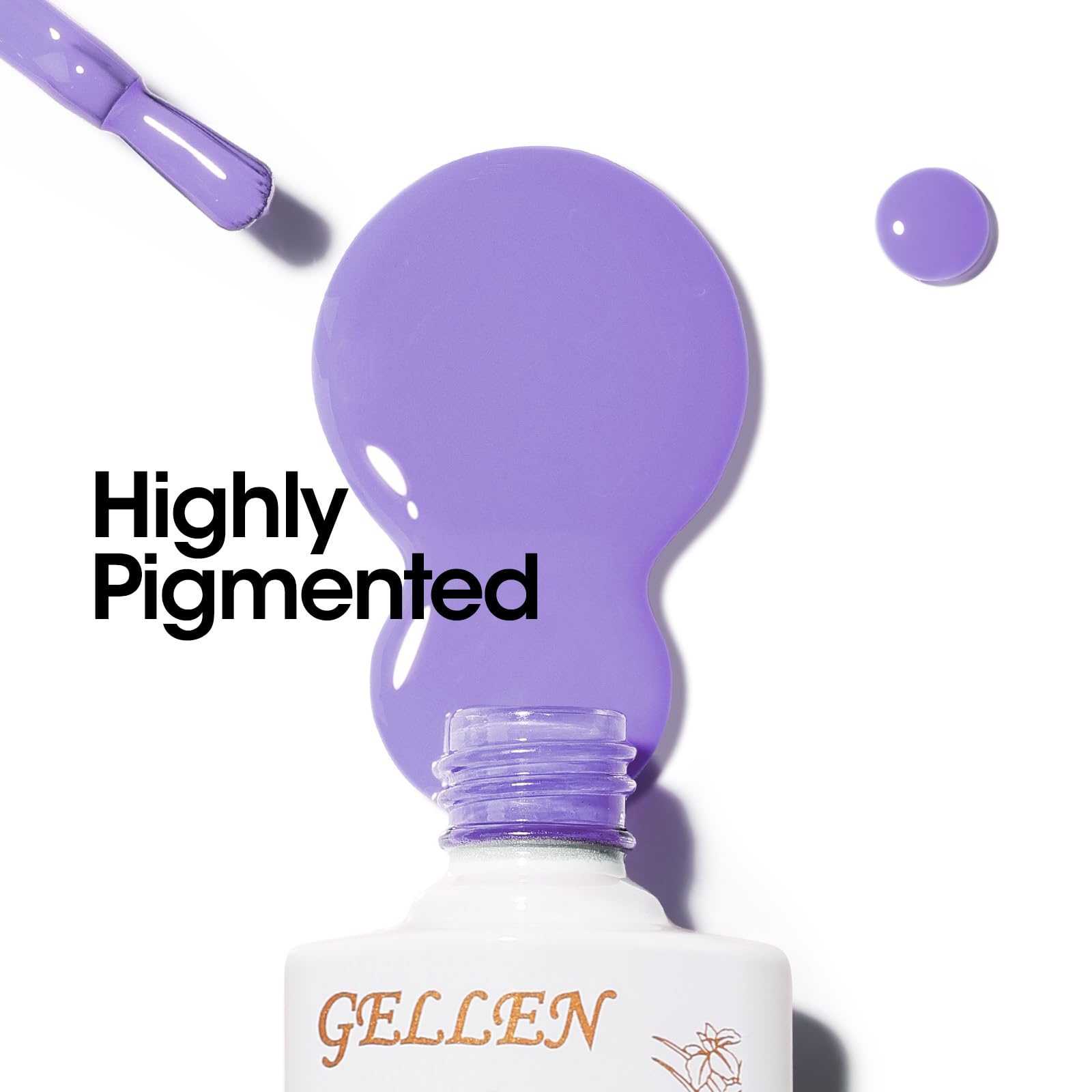 GELLEN Gel Nail Polish Set — 6 Colors: Royal Purple, Pink, Lavender for DIY Manicure
