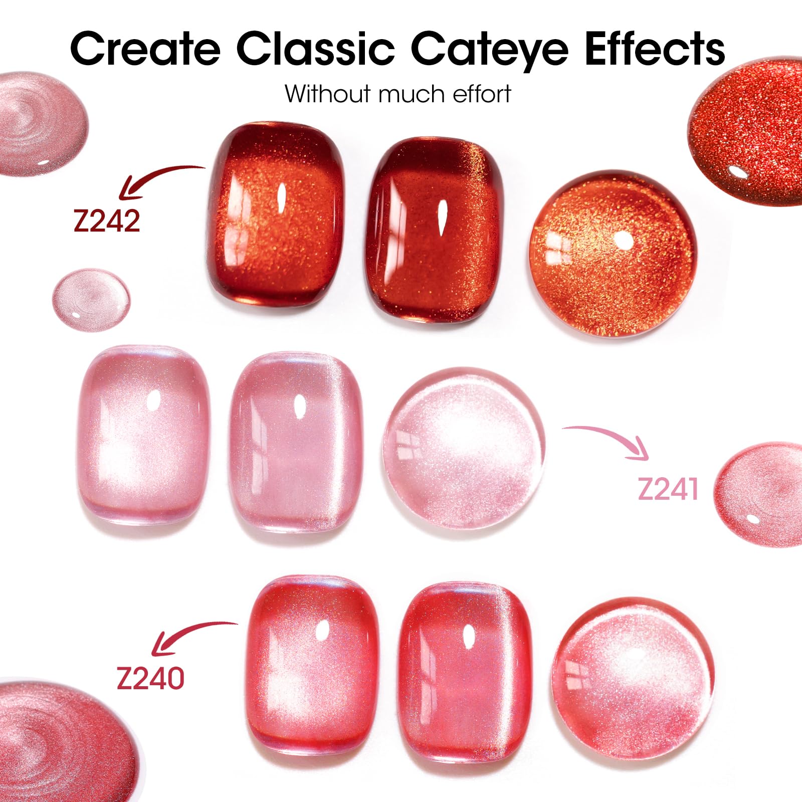 GELLEN Quick Dry Cat Eye Nail Polish Kit – Magnetic 3D Shimmer (Valentines Gift)