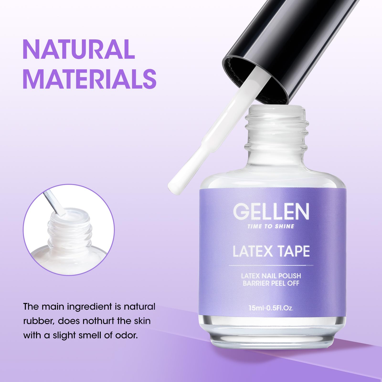 GELLEN Latex Tape for Nails | Peel-Off Cuticle Barrier, Fast-Drying Nail Art Protector (2×15ml)