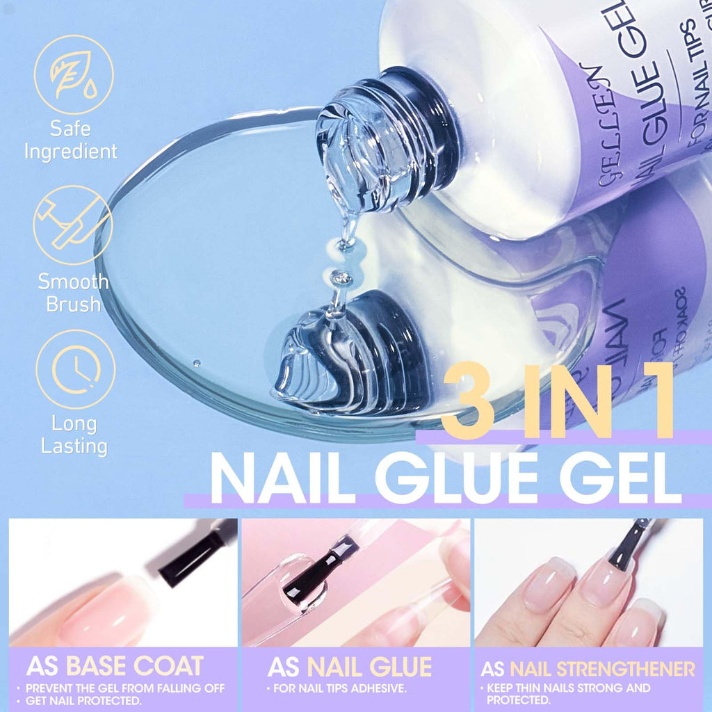 GELLEN Gel Nail Kit Coffin 240pcs – All-In-One DIY Nail Extension Set with UV Lamp
