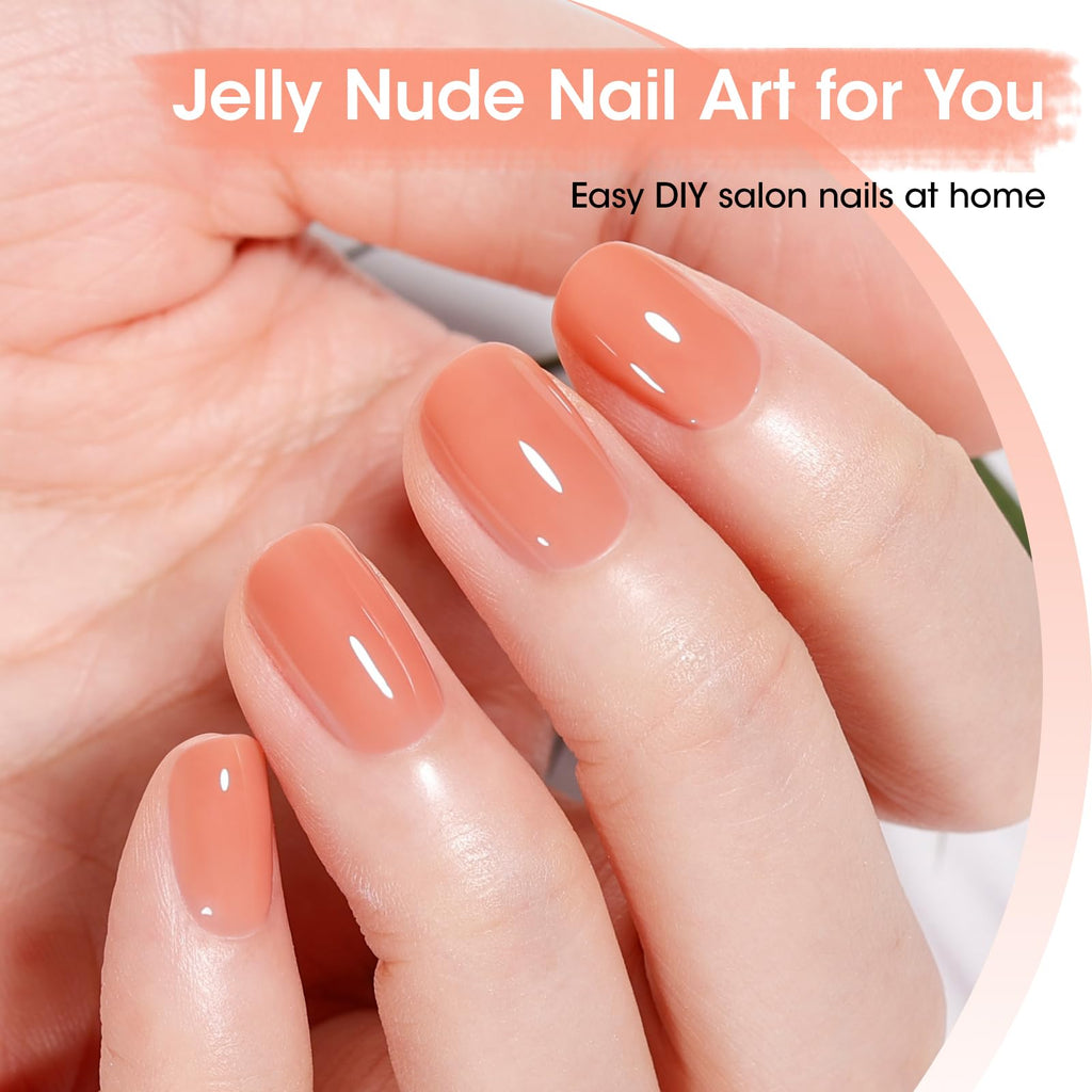 GELLEN Nude Gel Polish Set | Jelly Nude UV Gel Polish for French Tip Manicure