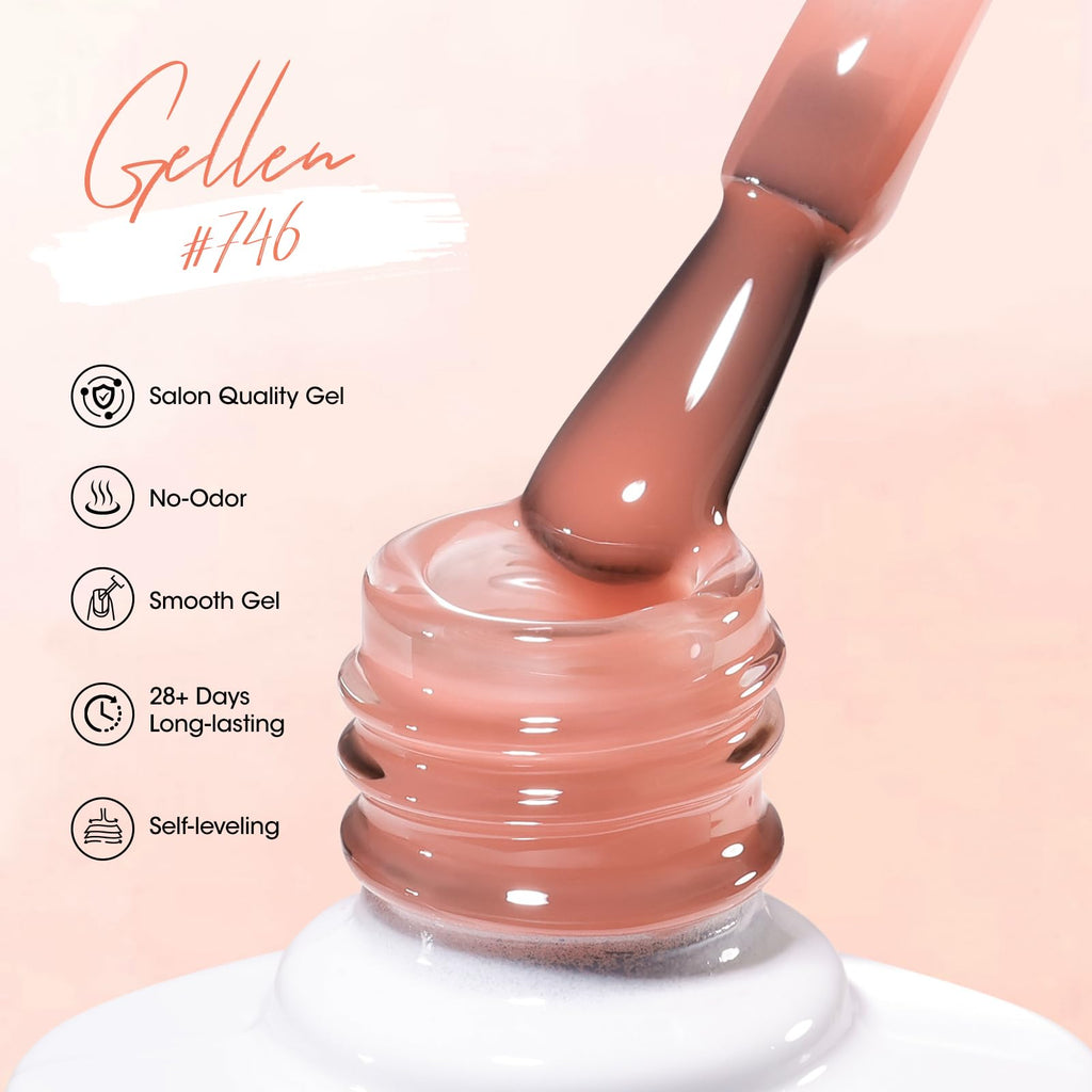 GELLEN Nude Gel Polish Set | Jelly Nude UV Gel Polish for French Tip Manicure