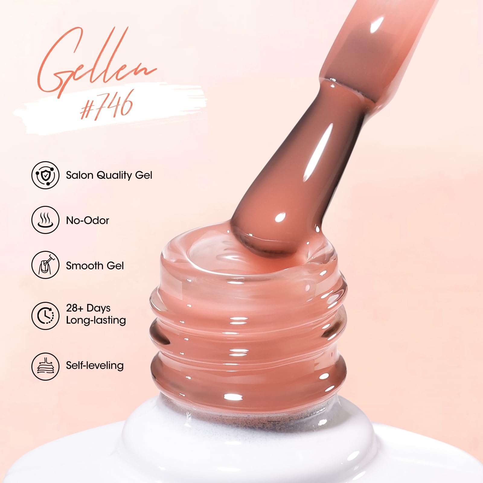 GELLEN Nude Gel Polish Set | Jelly Nude UV Gel Polish for French Tip Manicure