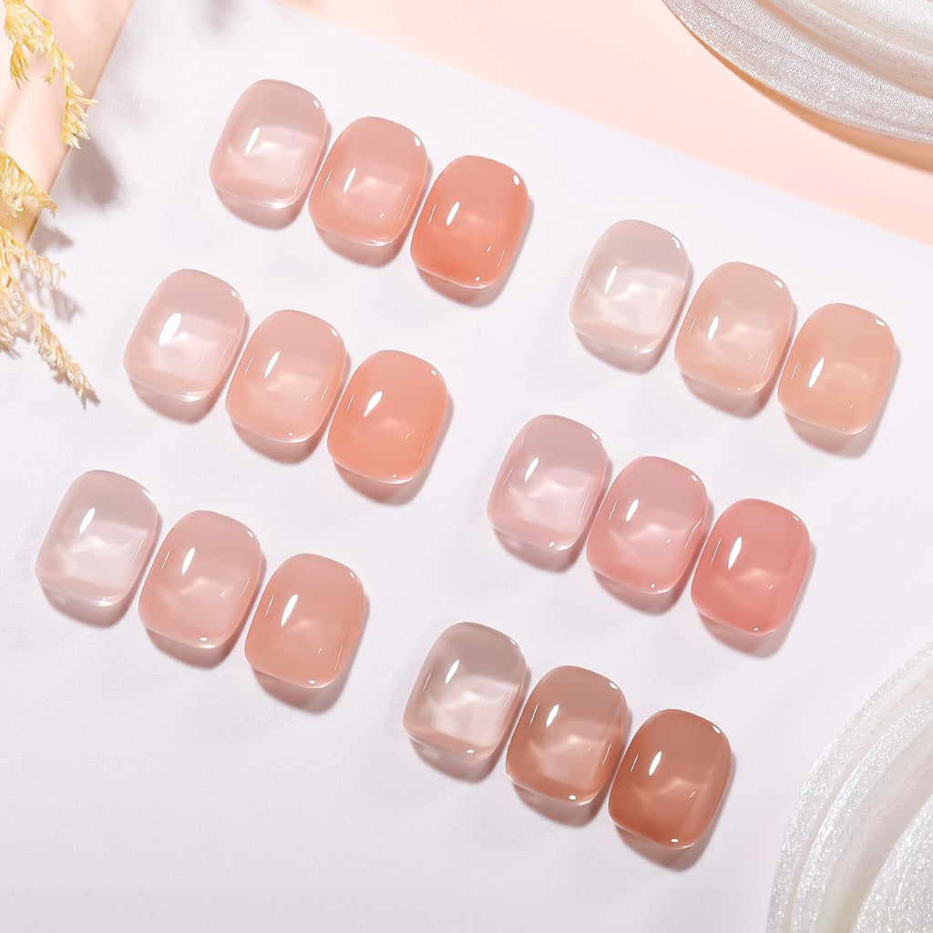 GELLEN Nude Gel Polish Set | Jelly Nude UV Gel Polish for French Tip Manicure