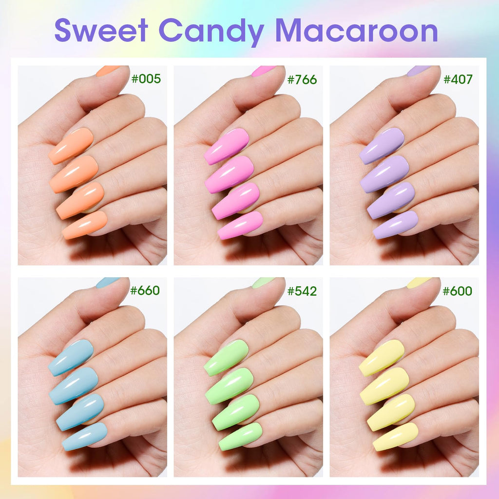 GELLEN Pastel Gel Nail Polish Set – 6 Macaron Colors (Nude to Yellow), No Wipe, 10ml