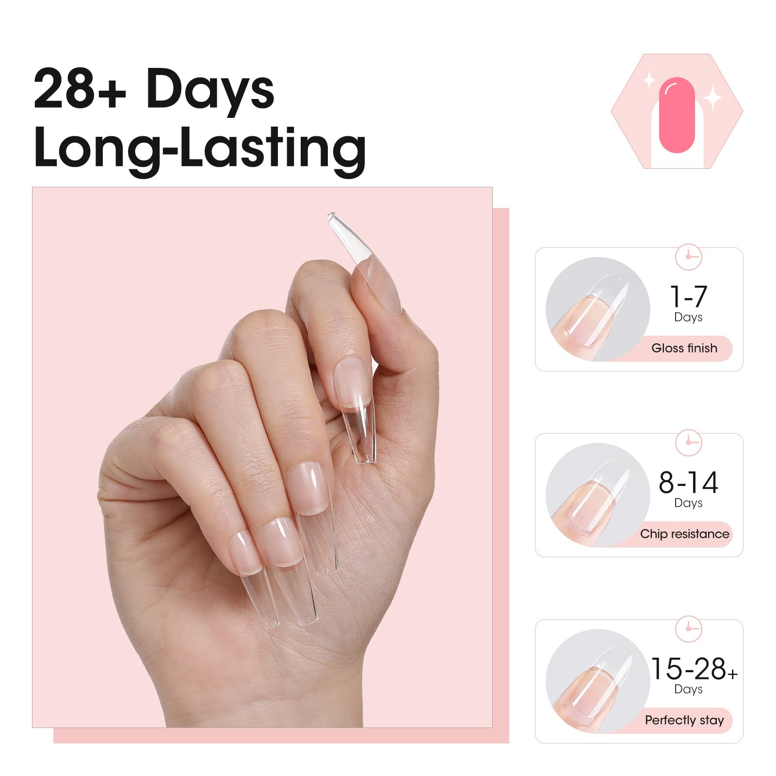 Gellen 2pc Solid Nail Glue Set – 15g Each, Clear, Quick Cure