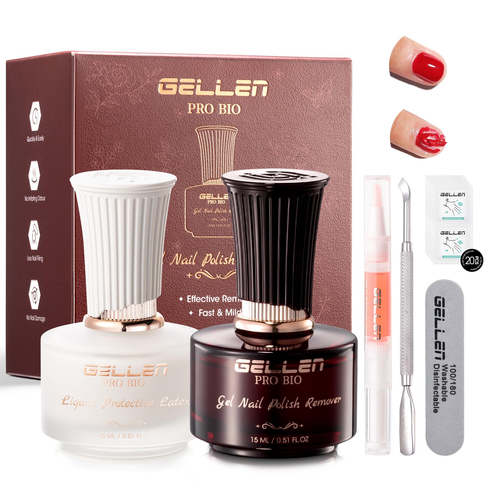 GELLEN Gel Polish Remover Kit Pro Bio | Quick Gel Removal at Home
