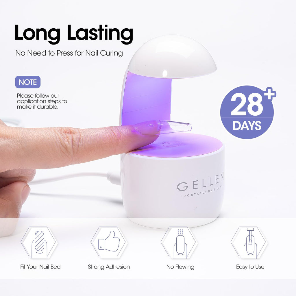 GELLEN Solid Nail Glue Set with Remover – 60ml Remover, 15g Gel for Tips & Press-Ons