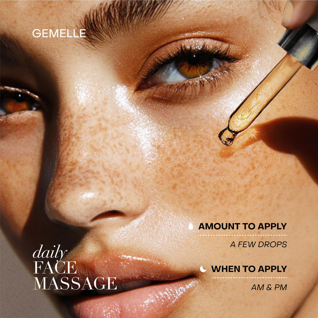 GEMELLE Lymphatic Anti-Aging Face Oil | Travel 15ml, Bakuchiol, Sea Buckthorn, Vitamins C, E & A