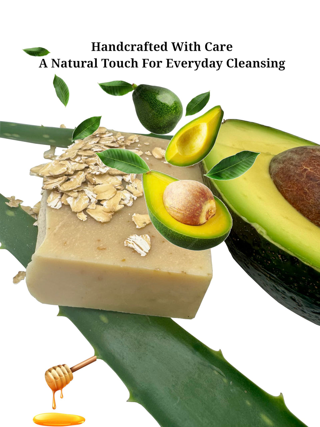 GemTii Three Pack Avocado Aloe, Gromwell Lavender & Rosemary Tea Soap Bars | Premium Cold Processed Handcrafted in USA
